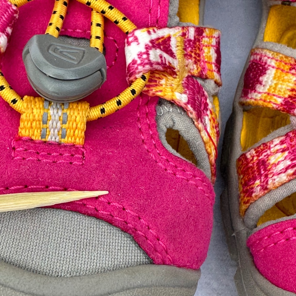 Keen Seacamp II CNX Sandals Kids Size 13 Pink Yellow Tie Dye Sport Water Shoes - Picture 10 of 12